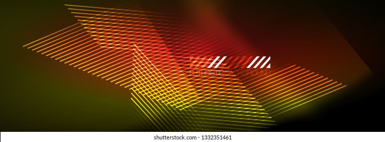 Abstract neon glowing light background. Dark background with lights. Abstract background with neon lights, night view. Vector