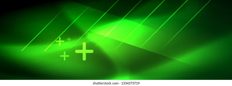 Abstract neon glowing light background. Dark background with lights. Abstract background with neon lights, night view. Vector