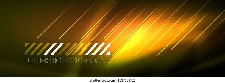 Abstract neon glowing light background. Dark background with lights. Abstract background with neon lights, night view. Vector