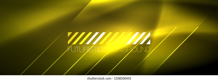 Abstract neon glowing light background. Dark background with lights. Abstract background with neon lights, night view. Vector