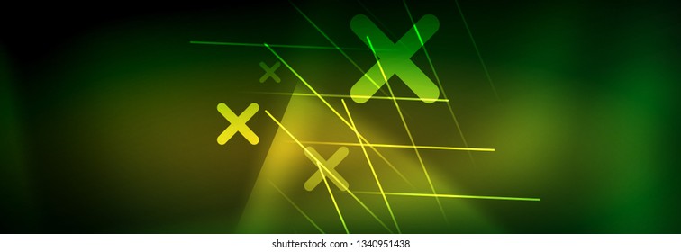 Abstract neon glowing light background. Dark background with lights. Abstract background with neon lights, night view. Vector