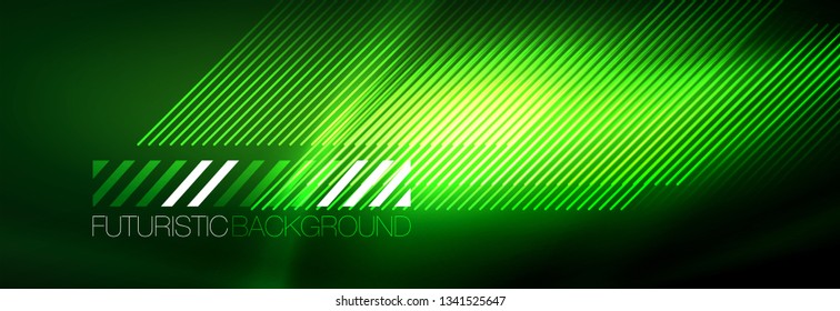 Abstract neon glowing light background. Dark background with lights. Abstract background with neon lights, night view. Vector