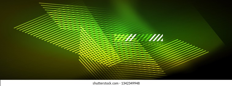 Abstraktes Neon, das hellen Hintergrund strahlt. Dunkler Hintergrund mit Lichtern. Abstrakter Hintergrund mit Neonleuchten, Nachtsicht. Vektorgrafik