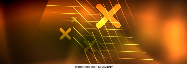 Abstract neon glowing light background. Dark background with lights. Abstract background with neon lights, night view. Vector