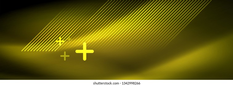 Abstract neon glowing light background. Dark background with lights. Abstract background with neon lights, night view. Vector