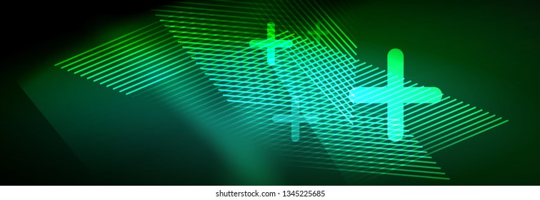 Abstract neon glowing light background. Dark background with lights. Abstract background with neon lights, night view. Vector