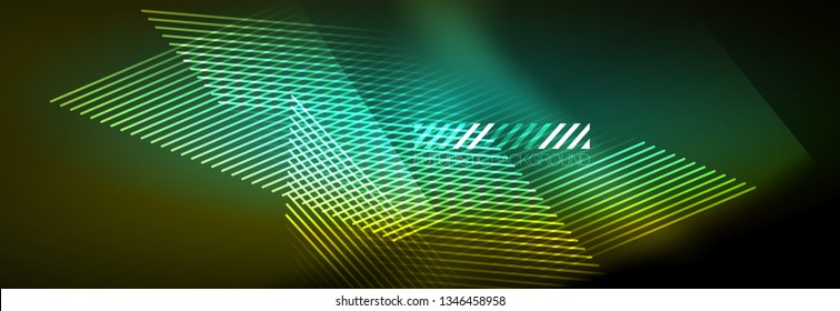Abstract neon glowing light background. Dark background with lights. Abstract background with neon lights, night view. Vector