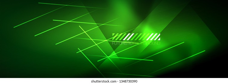 Abstract neon glowing light background. Dark background with lights. Abstract background with neon lights, night view. Vector