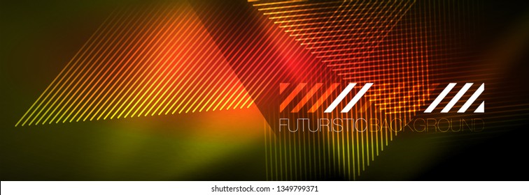 Abstract neon glowing light background. Dark background with lights. Abstract background with neon lights, night view. Vector