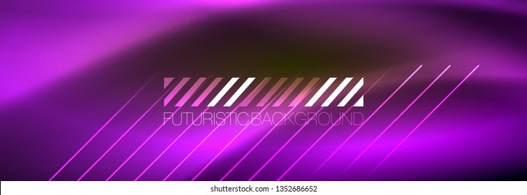 Abstract neon glowing light background. Dark background with lights. Abstract background with neon lights, night view. Vector