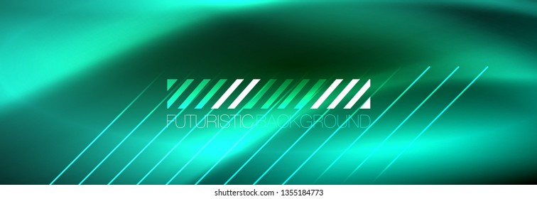 Abstract neon glowing light background. Dark background with lights. Abstract background with neon lights, night view. Vector