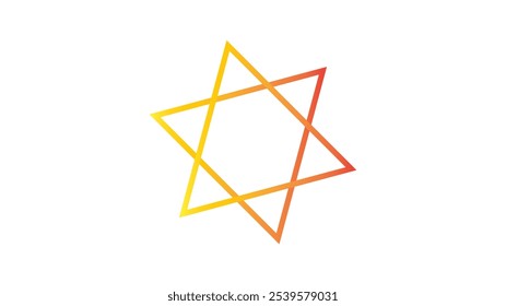 Abstract Neon glowing triangles overlapping on white background