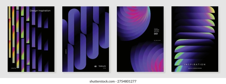 Conjunto Vector cartel degradado