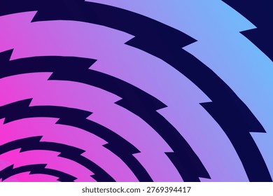 Abstract neon gradient wave pattern with dynamic curved zigzag shapes in vibrant purple and blue tones for modern digital backgrounds.