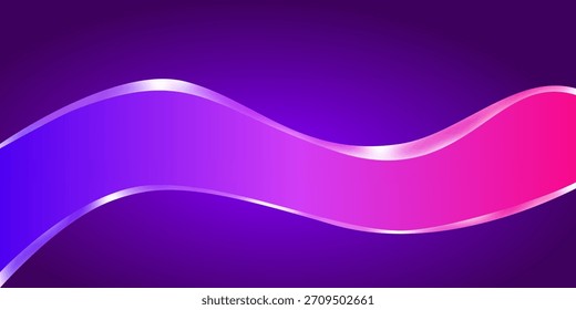 Fundo ondulado de gradiente de néon abstrato com contorno metálico de prata