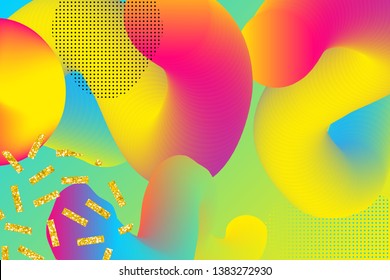 Abstract neon gradients 80x background with dotted and gold texture. Minimal printable journaling card, creative card, art print, minimal label design for banner, poster, flyer or landing page