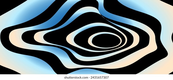 Abstract Neon Groovy Hippie 90s background. Waves, Distorted, Twirl pattern. Twisted and distorted vector texture in Trendy Retro Psychedelic style. Y2k Vector aesthetic. EPS 10