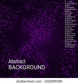 Abstract neon halftone dots. Halftone dots pattern. Violet minimal abstract background for website, cover, poster, booklet.