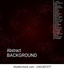 Abstract neon halftone dots. Halftone dots pattern. Red minimal abstract background for website, cover, poster, booklet.