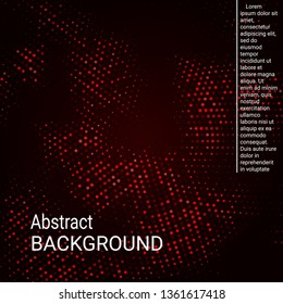 Abstract neon halftone dots. Halftone dots pattern. Red minimal abstract background for website, cover, poster, booklet.