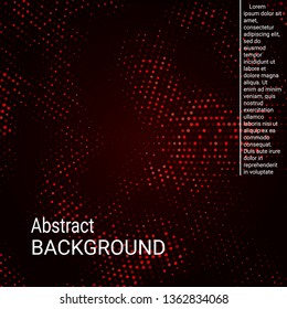 Abstract neon halftone dots. Halftone dots pattern. Red minimal abstract background for website, cover, poster, booklet.