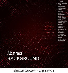 Abstract neon halftone dots. Halftone dots pattern. Red minimal abstract background for website, cover, poster, booklet.