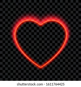 Abstract neon heart, vector illustration.