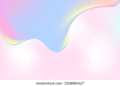 Abstract neon iridescent colors liquid texture background with copy space. Fluid organic solution, beauty wallpaper, smooth gradient fluid backdrop. Beauty presentation, promotion banner, poster