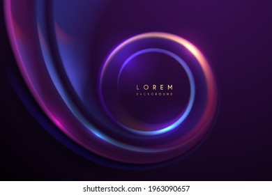 Abstract neon light circle lines background