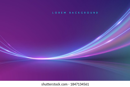 Abstract neon light lines background