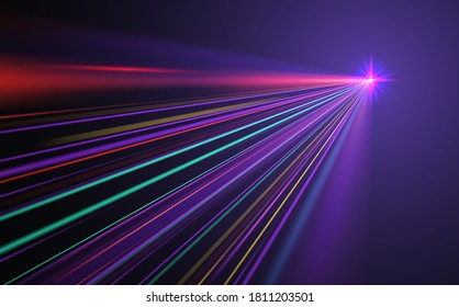 Abstract neon light rays background