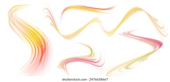 Abstract neon light rays background. A colorful motion background of city light trails. Vector PNG. Image of speed motion on the road.	
