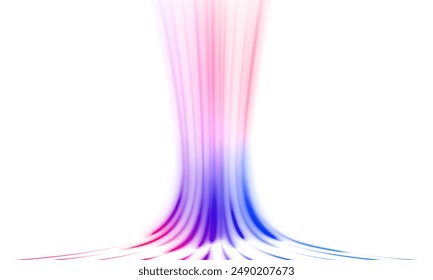 Abstract neon light rays background. A colorful motion background of city light trails. Vector PNG. Image of speed motion on the road.	