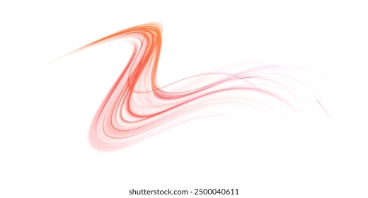 Abstract neon light rays background. A colorful motion background of city light trails. Vector PNG. Image of speed motion on the road.	