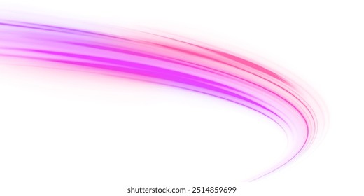 Abstract neon light rays background. A colorful motion background of city light trails. Vector PNG. Image of speed motion on the road.	