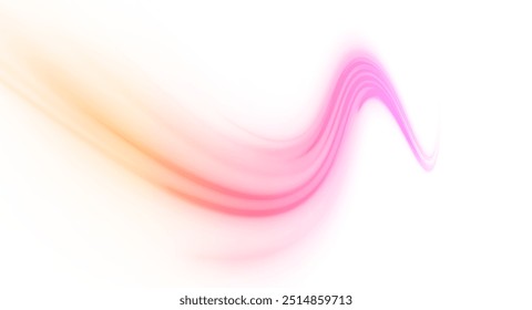 Abstract neon light rays background. A colorful motion background of city light trails. Vector PNG. Image of speed motion on the road.	