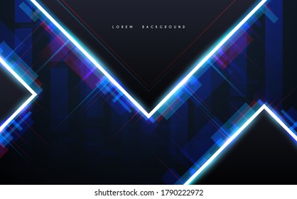 Abstract neon light shapes background