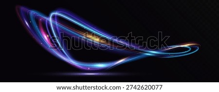 Abstract neon light trails forming a smooth dynamic curve, symbolizing speed, energy flow and futuristic motion on a dark background.
