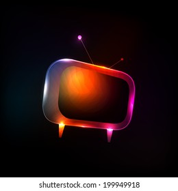 Abstract Neon Light Tv vector, easy editable
