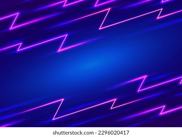 Abstract Neon Lightning Pattern Background