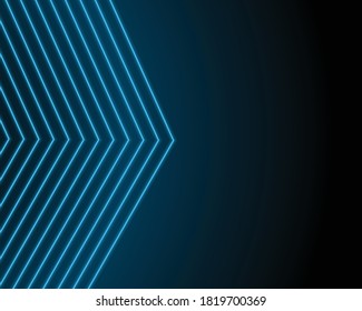 Resumen del fondo de las luces de neón, flecha de luz de neón