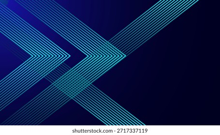 Fondo Abstractas del arte de la línea del neón con diseño circular moderno de la onda. Patrón futurista de línea de resplandor verde azulado sobre fondo mínimo oscuro.