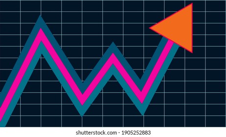 Una imagen abstracta de fondo de neon line chart.
