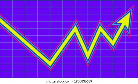 An abstract neon line chart background image.