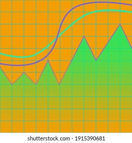 An Abstract Neon Line Graph Background Image.