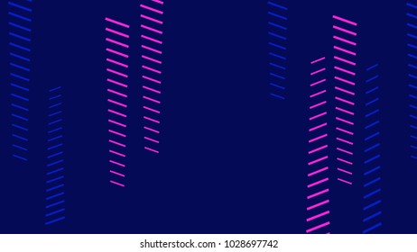 Abstract neon line and stripes vector background in blue and pink color