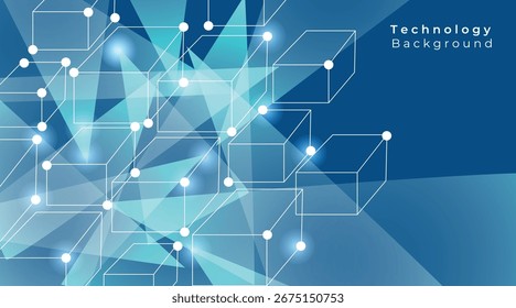 Abstract neon line structure circuit computer technology background