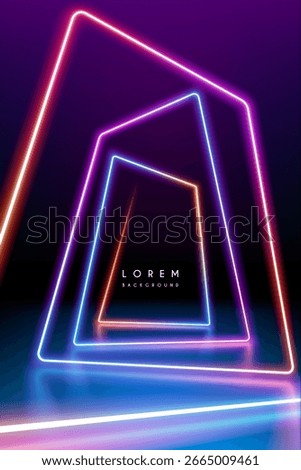 Abstract neon lines background with glow effect