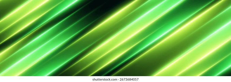 Abstractas líneas de neón de luz y velocidad.