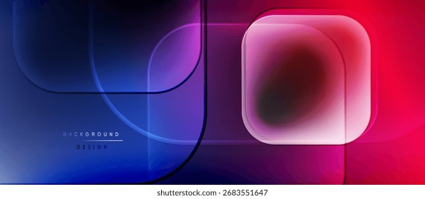 Abstrakte Neonlinien, Formen schaffen lebendigen Hintergrund. Farbverlauf-Farben harmonieren reibungslos, modernes Design-Element.